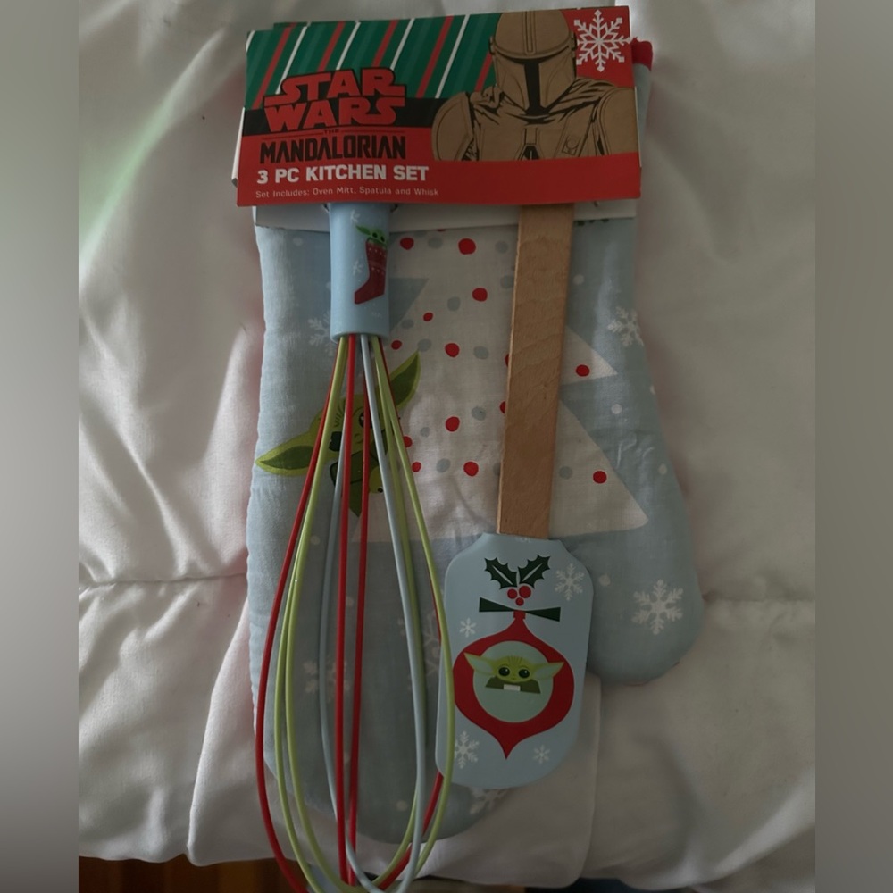 Star Wars Mandalorian Baby Yoda 100% Cotton 3 Piece Kitchen Set